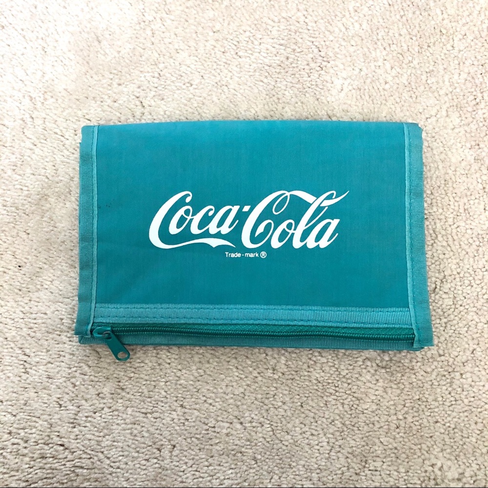 4/$25 - Coca Cola Aqua Clutch/ Wallet